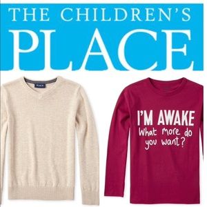 CHILDRENS PLACE| Taupe Sweater & Christmas I’m Awake Holiday Gift Set Boys L